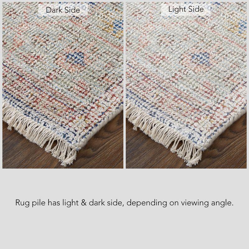 Caldwell Transitional Distressed Ivory/Blue/Red Area Rug