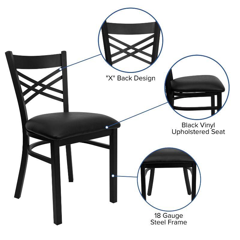 Flash Furniture Black ''X'' Back Metal Restaurant Chair