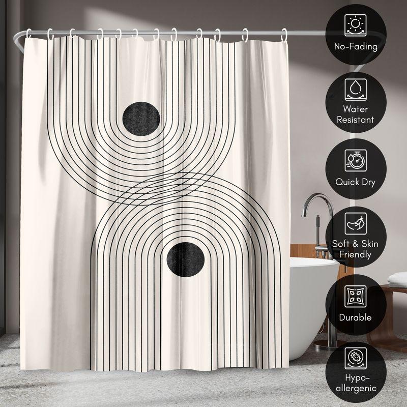 Americanflat 71" x 74" Shower Curtain, Black Geometrical Line Art 2 by Tetyana Karankovska