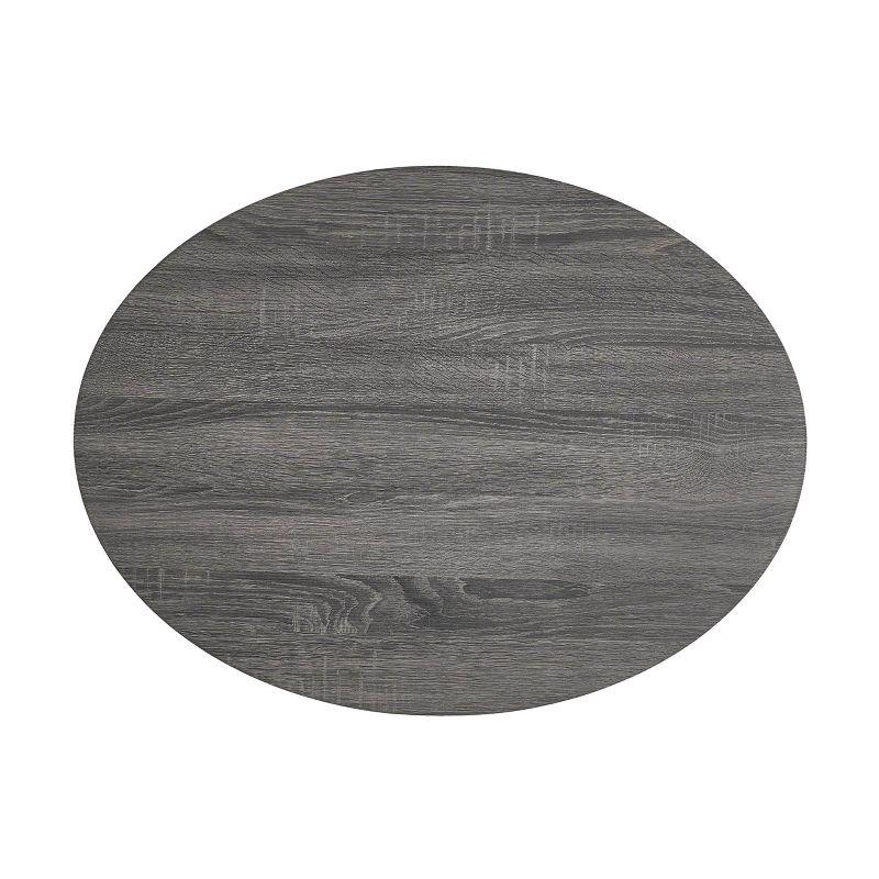 Carson Small Oval Rotatable Coffee Table Black Oak - Christopher Knight Home: Modern Rotatable Shelf, Wood Frame