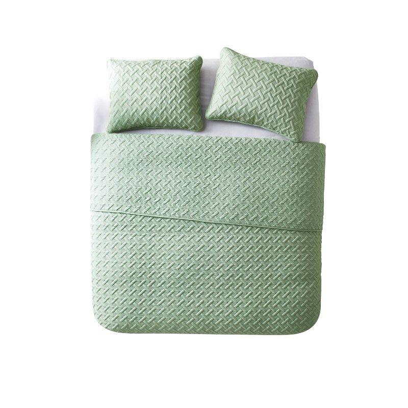 Nina Embossed Basketweave Quilt Set