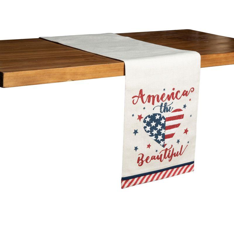 America The Beautiful Patriotic Cotton Table Runner