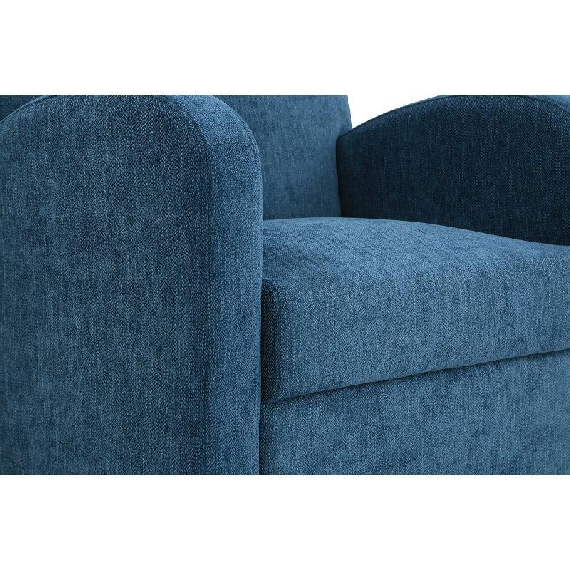 Aiden Chair and Ottoman Herringbone Navy - OSP Home Furnishings: Upholstered Polyester Set, Traditional Style