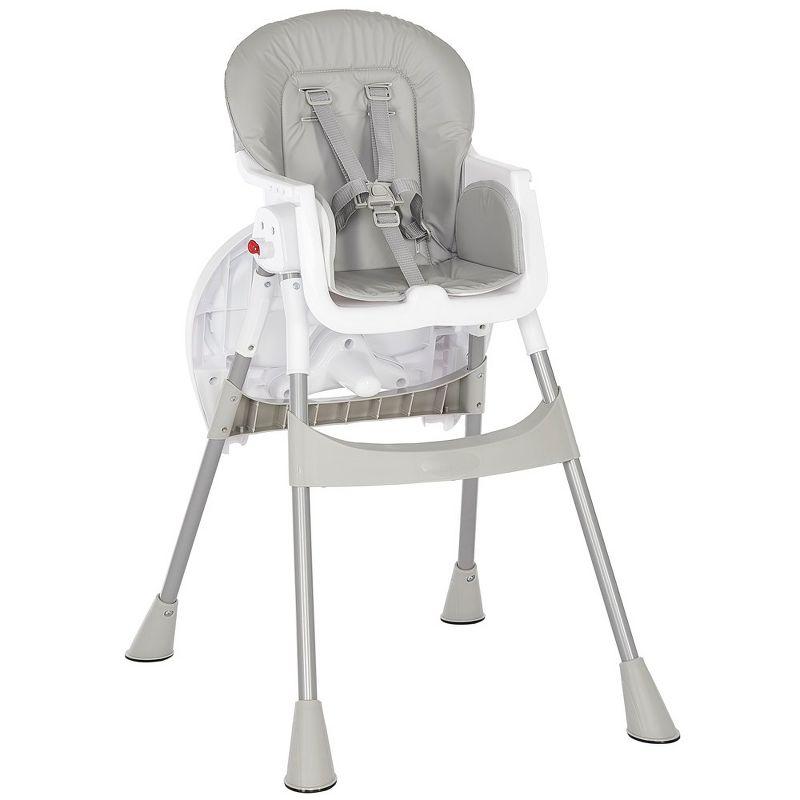 Dream On Me Portable 2-In-1 Table Talk High Chair - Convertible Compact and Lightweight, Grey