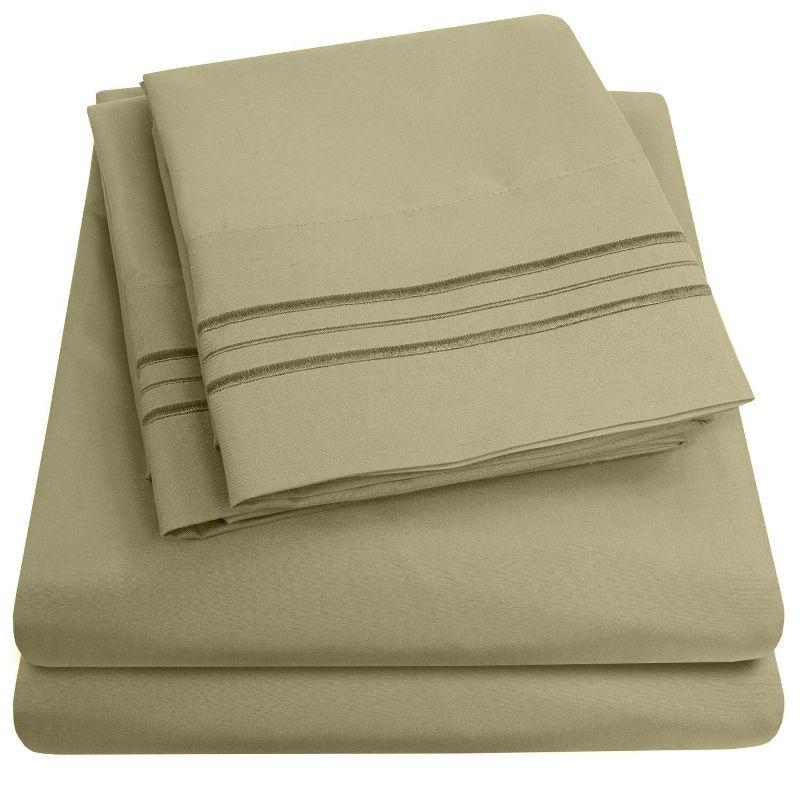 4 Piece Sheet Set, Ultra Soft 1800 Series, Double Brushed Microfiber by Sweet Home Collection®