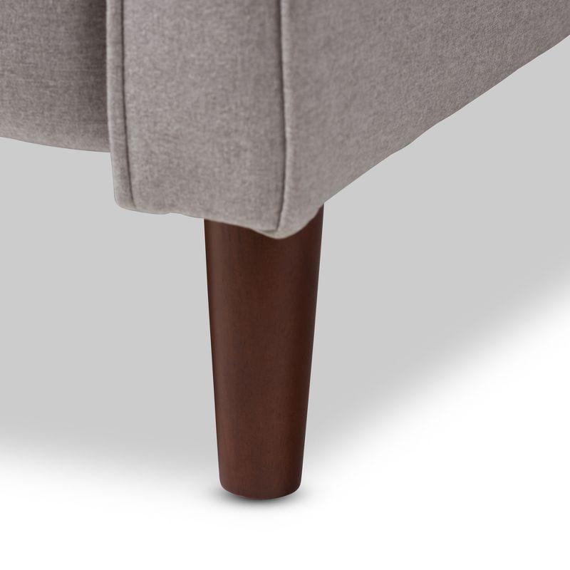 Mathias Mid Century Modern Fabric Upholstered Lounge Chair Light Gray - Baxton Studio: Recliner, Home Office Furniture