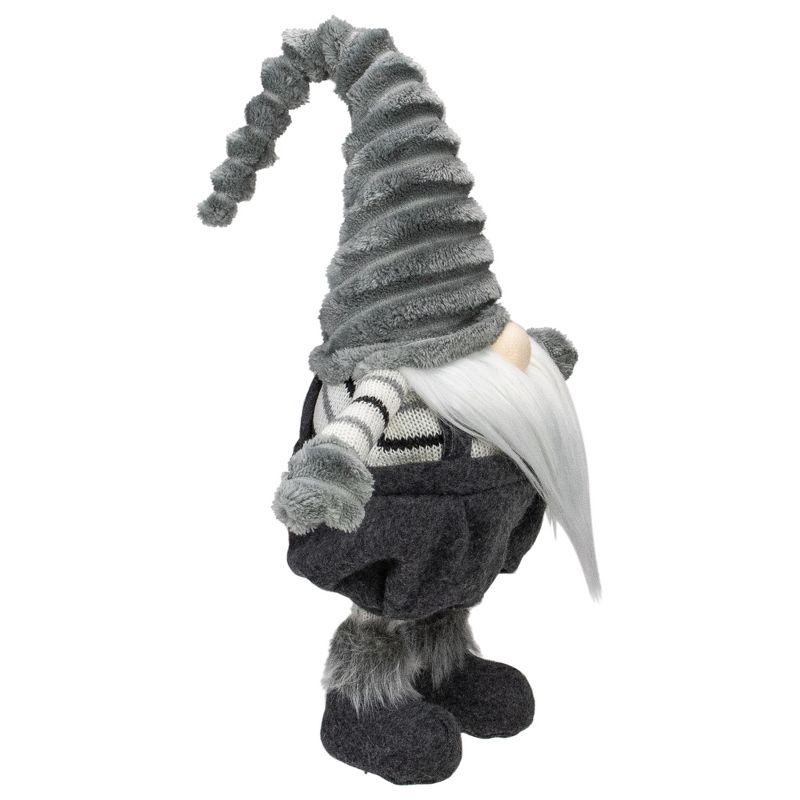 18" Gray and White Bouncy Gnome Tabletop Figure Christmas Decoration