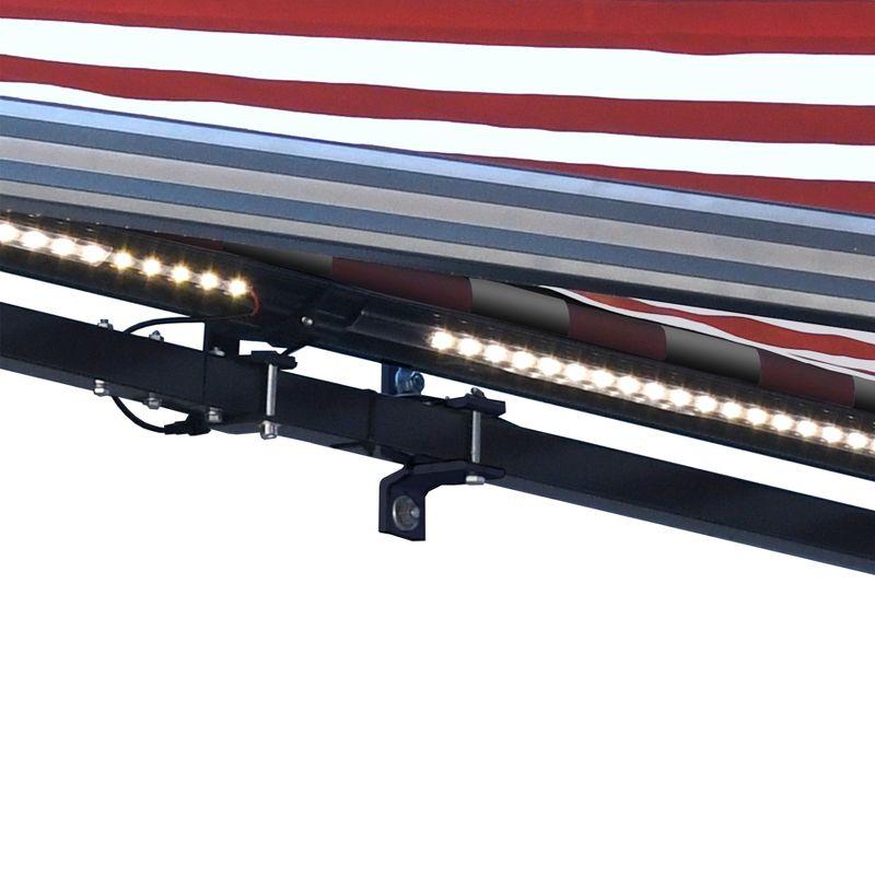 Semi-Cassette Patio Awning with LED Lights - Moroccan Collection