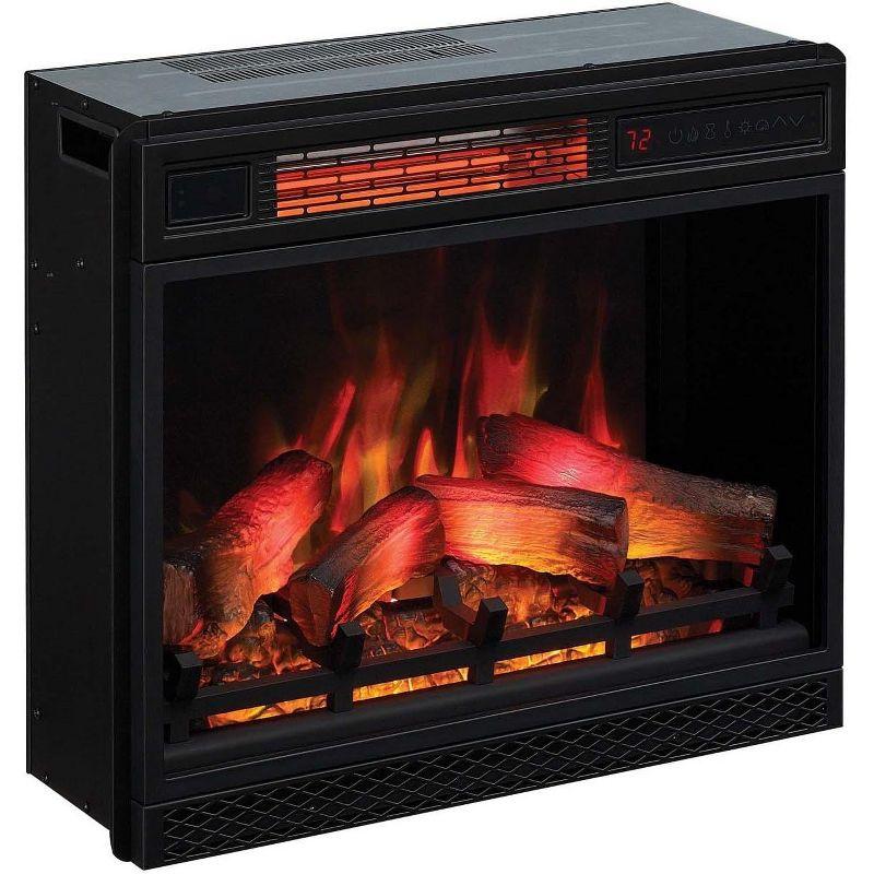 60 cm Black Electric Infrared Fireplace with Mantel