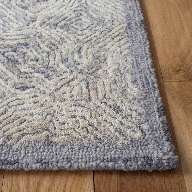 Ikat IKT506 Hand Tufted Area Rug - Silver - 4'x6' - Safavieh