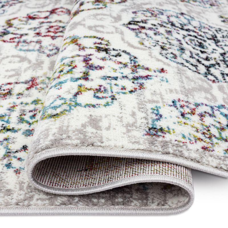 Home Dynamix Boho Andorra Transitional Damask Area Rug Ivory/Blue/Black, 5'2"x7'2"