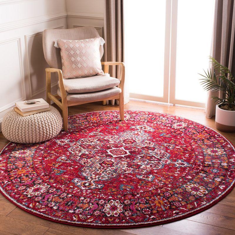 Vintage Hamadan VTH222 Power Loomed Indoor Accent Rug - Red/Multi - 3' Round - Safavieh
