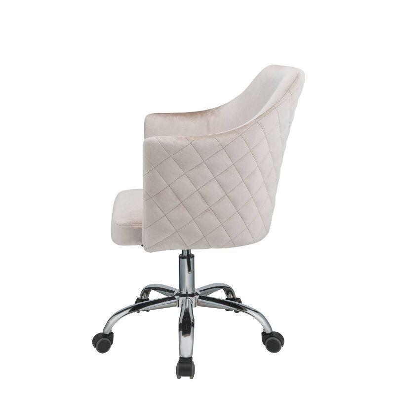 Cosgair Office Chair Champagne Velvet/Chrome - Acme Furniture: Swivel, Adjustable Height, Metal Frame