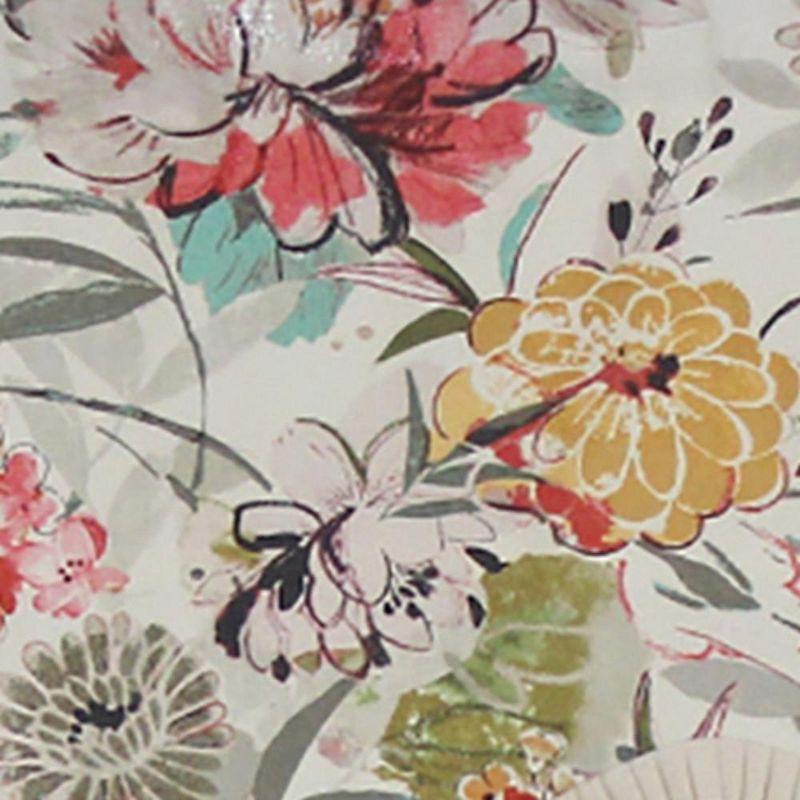 RLF Home Floral Cotton Ruffled 50'' W Window Valance in Ivory