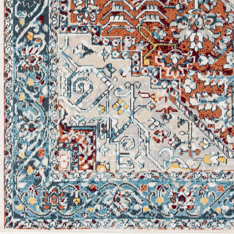 Mark & Day West Baden 5'3"x7' Rectangle Washable Woven Indoor Area Rugs Burnt Orange: Traditional Medallion, Stain-Resistant, Polyester