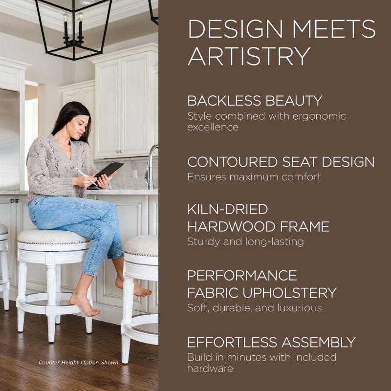 Maven Lane Maven Lane Pullman Backless Stool with Fabric Upholstery