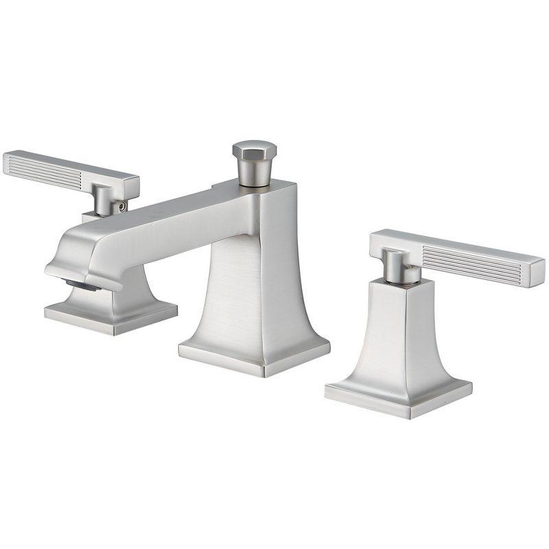 Brushed Nickel Widespread 2-Handle Bathroom Faucet with Drain Assembly