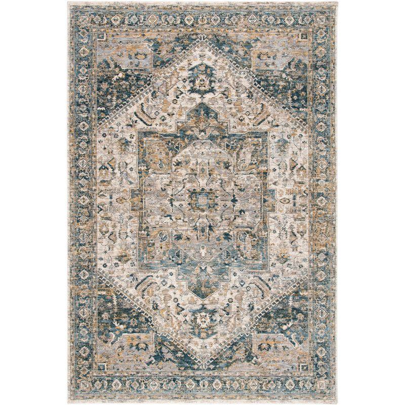 Valencia VAL568 Power Loomed Area Rug - Ivory/Blue - 4'x6'2" - Safavieh.