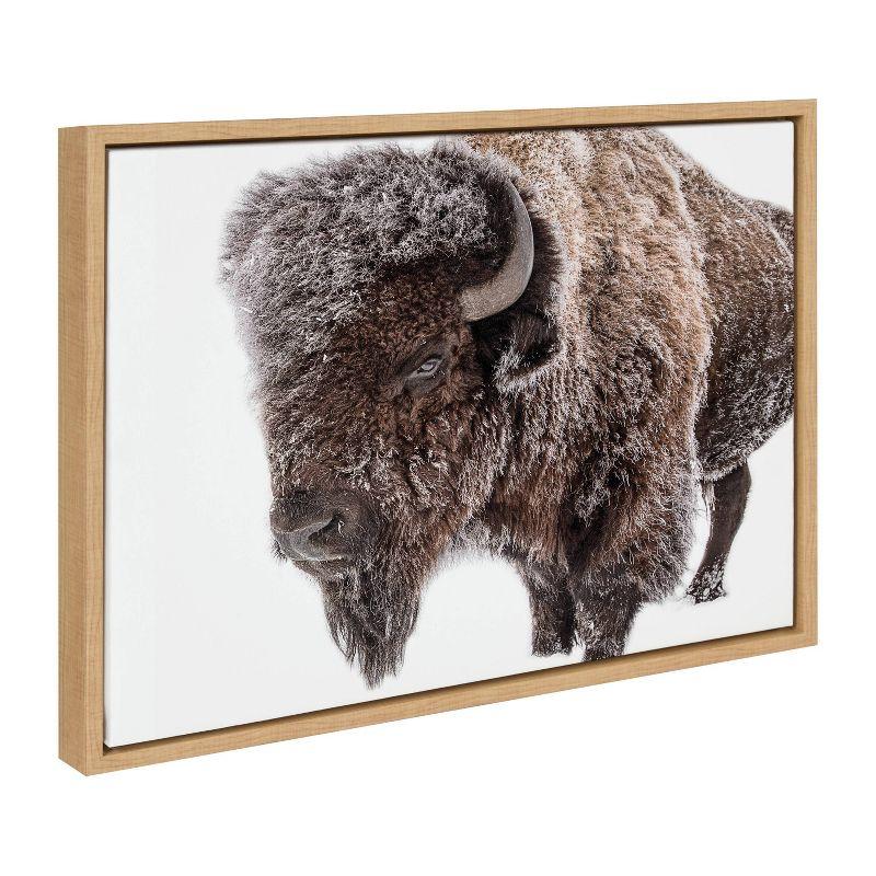 Natural Bison in Snow Canvas Print for Nursery