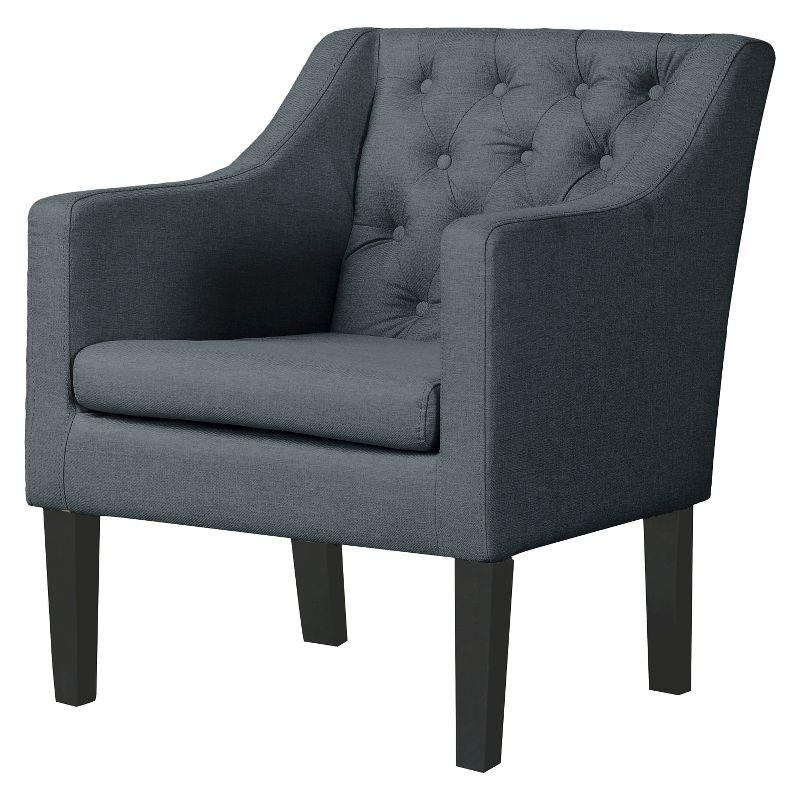 Elegant Brittany Gray Microfiber Club Chair with Wood Legs