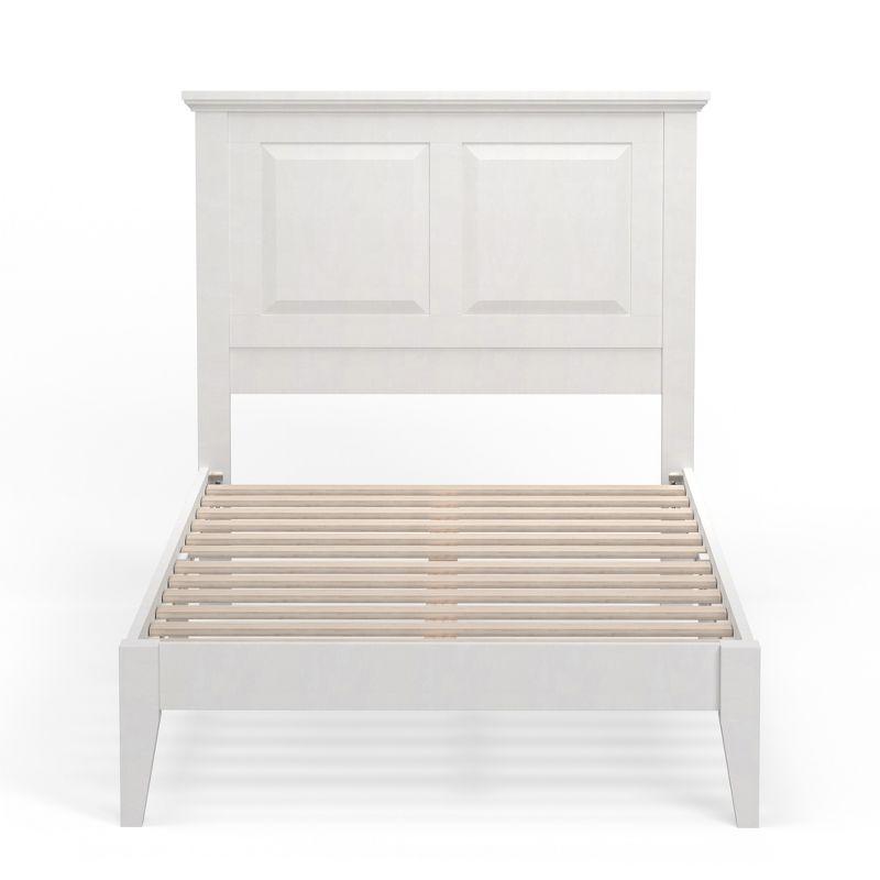 Glenwillow Twin Cottage Chic Solid Wood Platform Bed in Gloss White