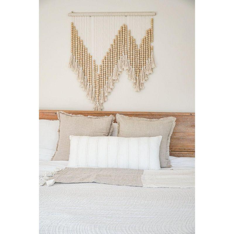 Anaya Fringed Linen Reversible Throw Pillow