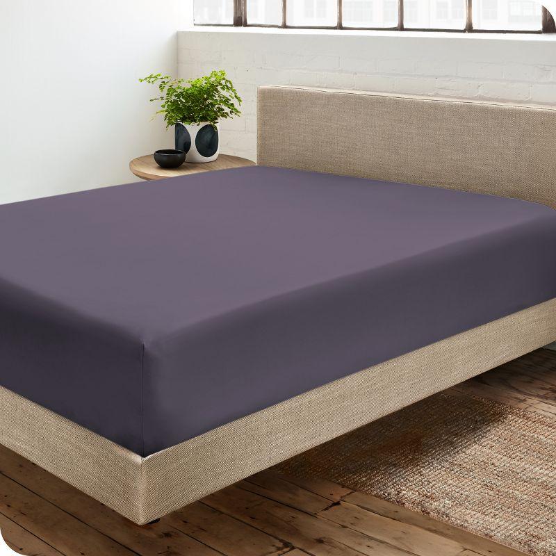 Bare Home Organic Sateen Machine Woven Fitted Sheet