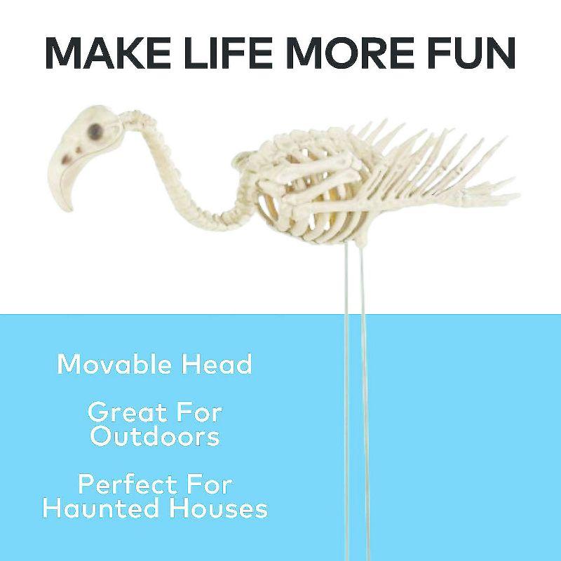 Seasons 2.5 ft Flamingo Skeleton Yard Decoration - Off-White