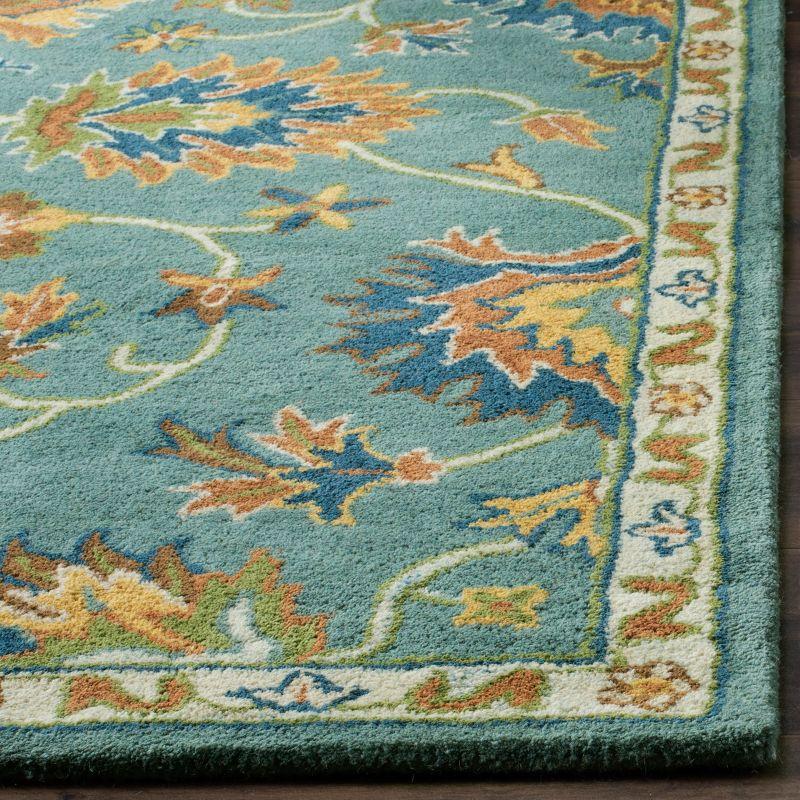 Light Blue Hand-Tufted Wool Runner Rug