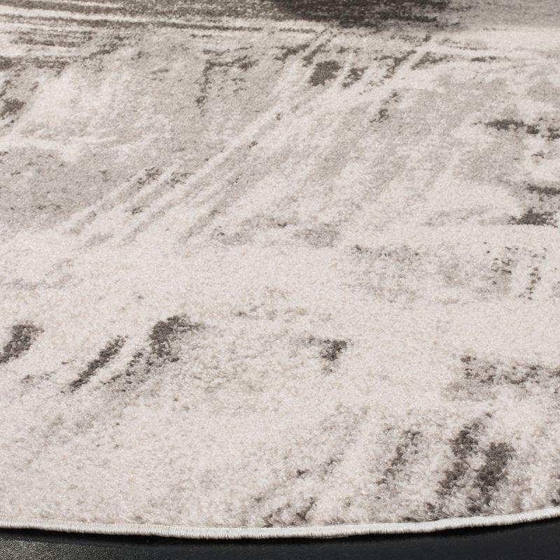 Adirondack ADR133 Machine Made Indoor Area Rug - Ivory/Grey - 6' Round - Safavieh