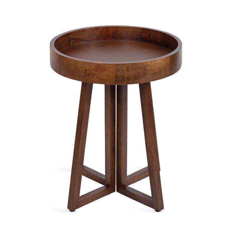 Avery Round Walnut Brown Mango Wood Side Table