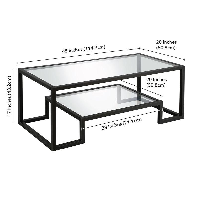 Metal Glass Geometric Coffee Table in Black  - Henn&Hart