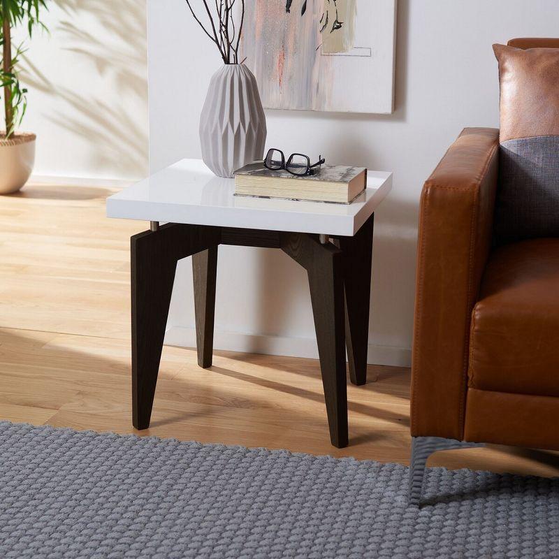 Josef End Table - White/Dark Brown - Safavieh.