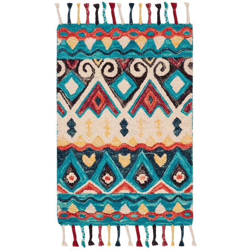 Aspen APN137 Hand Tufted Accent Rug - Blue/Red - 2'x3' - Safavieh.