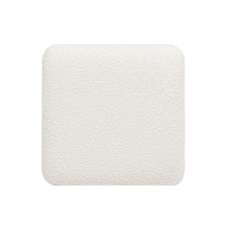 Bayou Breeze Lucia 25.5" Backless Upholstered Counter Stool With Resin Rattan Frame, Ivory White Boucle,Upholstered dining room chair,dinning chair,kitchen chair