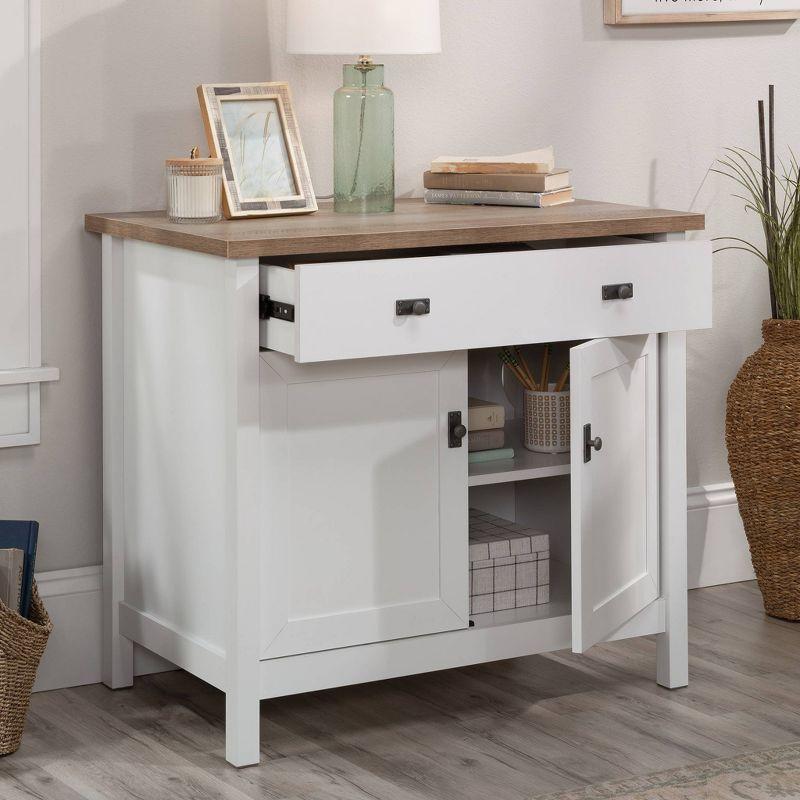 White MDF Office Library Base Cabinet with Adjustable Shelving