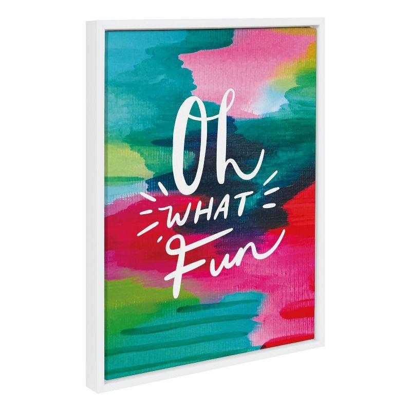 18" x 24" Sylvie Oh What Fun by Jessi Raulet of Etta Vee Framed Canvas White - Kate & Laurel All Things Decor