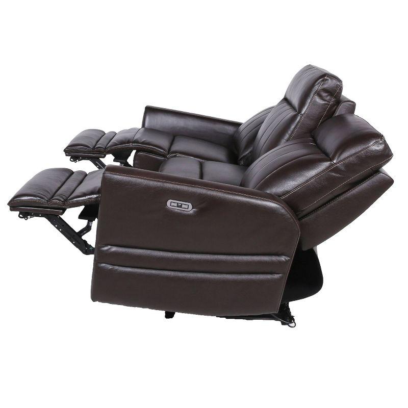 Steve Silver Co. Coachella Power Recliner Loveseat Brown: Upholstered Leather, Iron Frame, 2-Seater