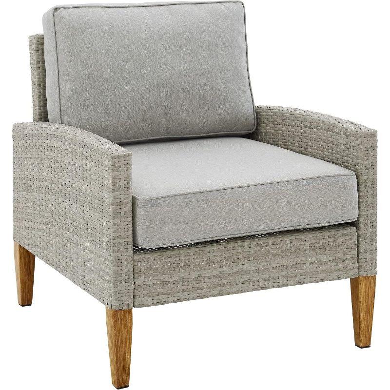 Capella Outdoor Wicker 2 Pc Chair Set Gray/Acorn - Crosley