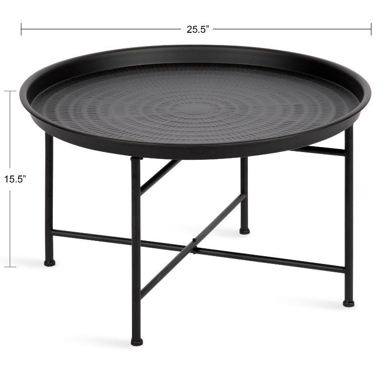 Mahdavi 28'' Round Black Metal Foldable Coffee Table