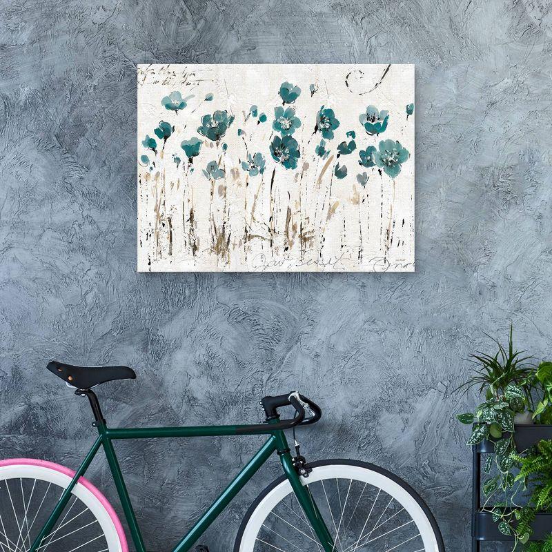 30" x 40" Abstract Balance IV Blue by Lisa Audit Unframed Wall Canvas - Masterpiece Art Gallery: Modern Botanical Decor