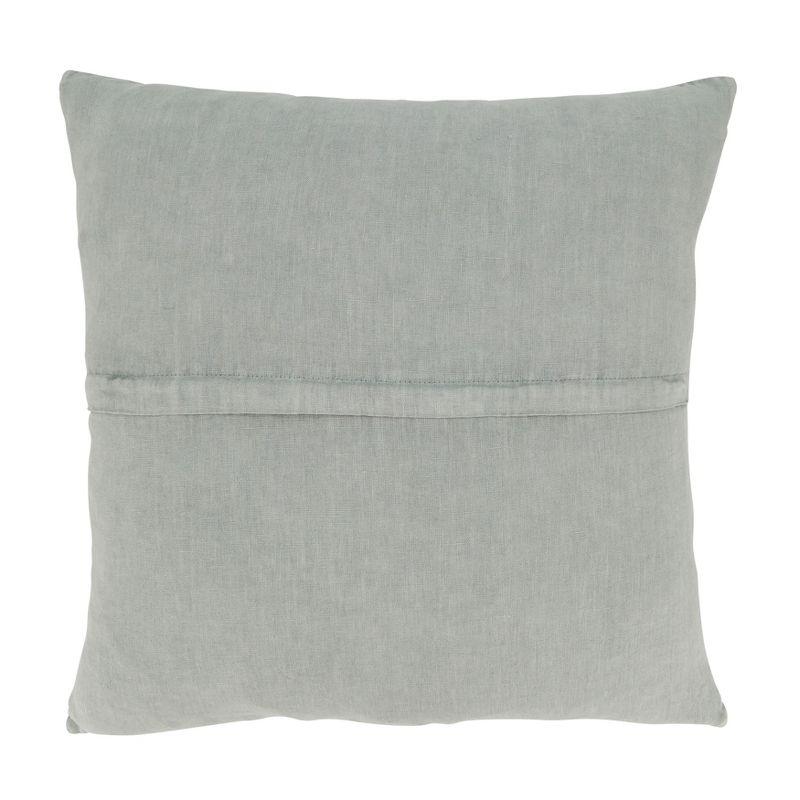 Saro Lifestyle Linen Ruffled Design Throw Pillow, Blue, 20"x20"