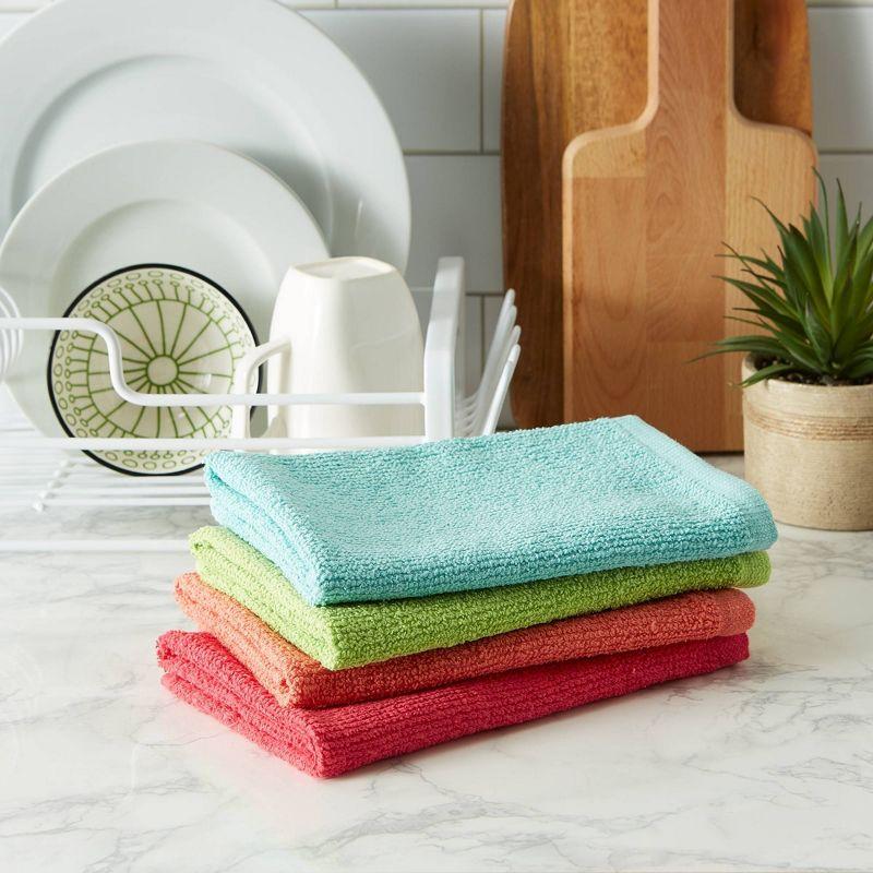 4pk Cotton Assorted Bright Barmop Dishtowels - Design Imports