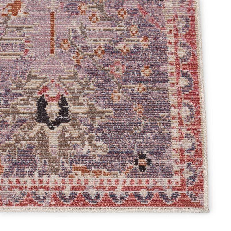 2'6"x4' Elva Indoor/Outdoor Oriental Area Rug Purple/Gold - Jaipur Living: Mid-Century Modern Floral, Weather-Resistant