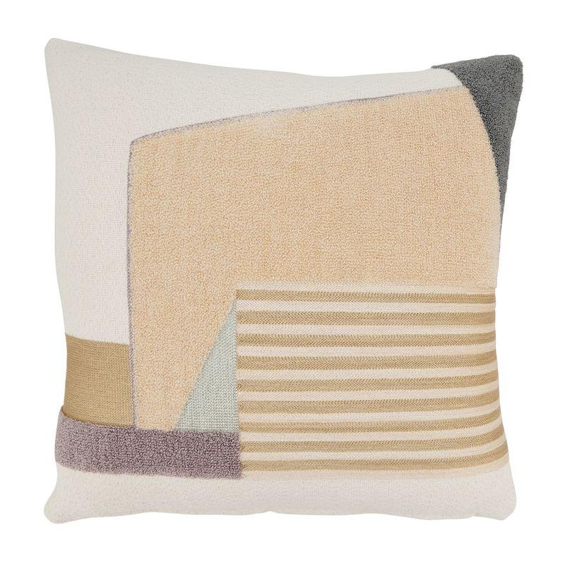 Saro Lifestyle Refined Geometric Zen Throw Pillow Cover, Multicolored, 18"x18"