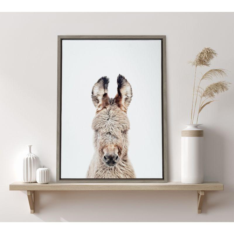 18" x 24" Sylvie Animal Studio Burro Portrait Framed Canvas by Amy Peterson - Kate & Laurel All Things Decor