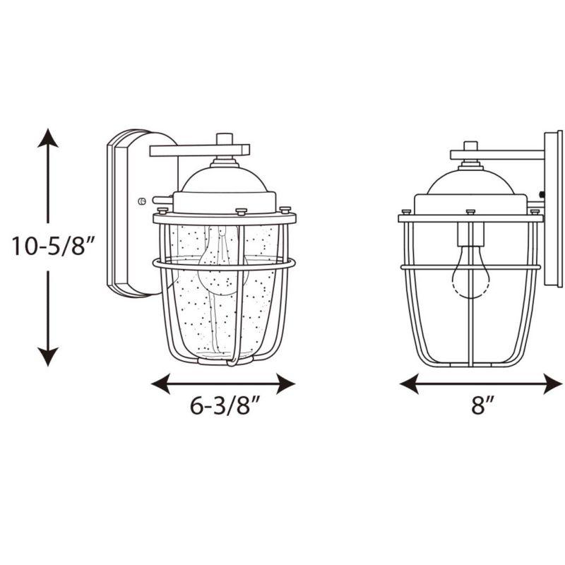 Holcombe Black Aluminum Wall Lantern with Seeded Glass