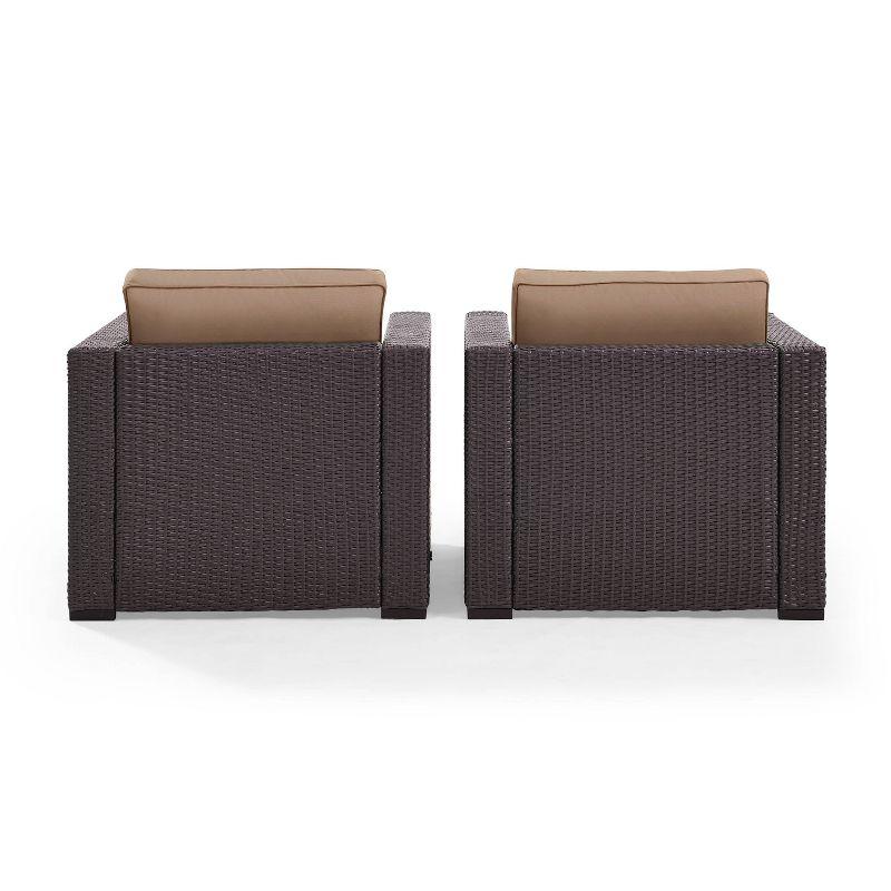 Biscayne 2pc Outdoor Wicker Chairs - Mocha - Crosley