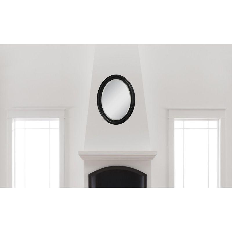 Oval George Decorative Wall Mirror Black - Howard Elliott: Wood Frame, Beveled, Ready to Hang