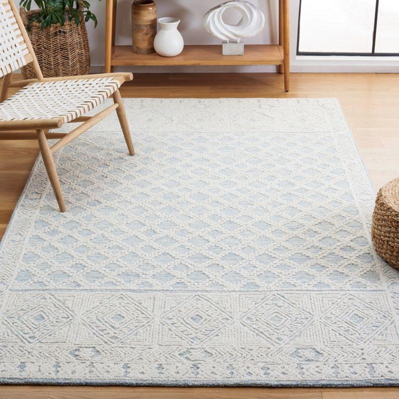 Abstract ABT466 Handmade Indoor Area Rug - Blue/Ivory - 4'x6' - Safavieh